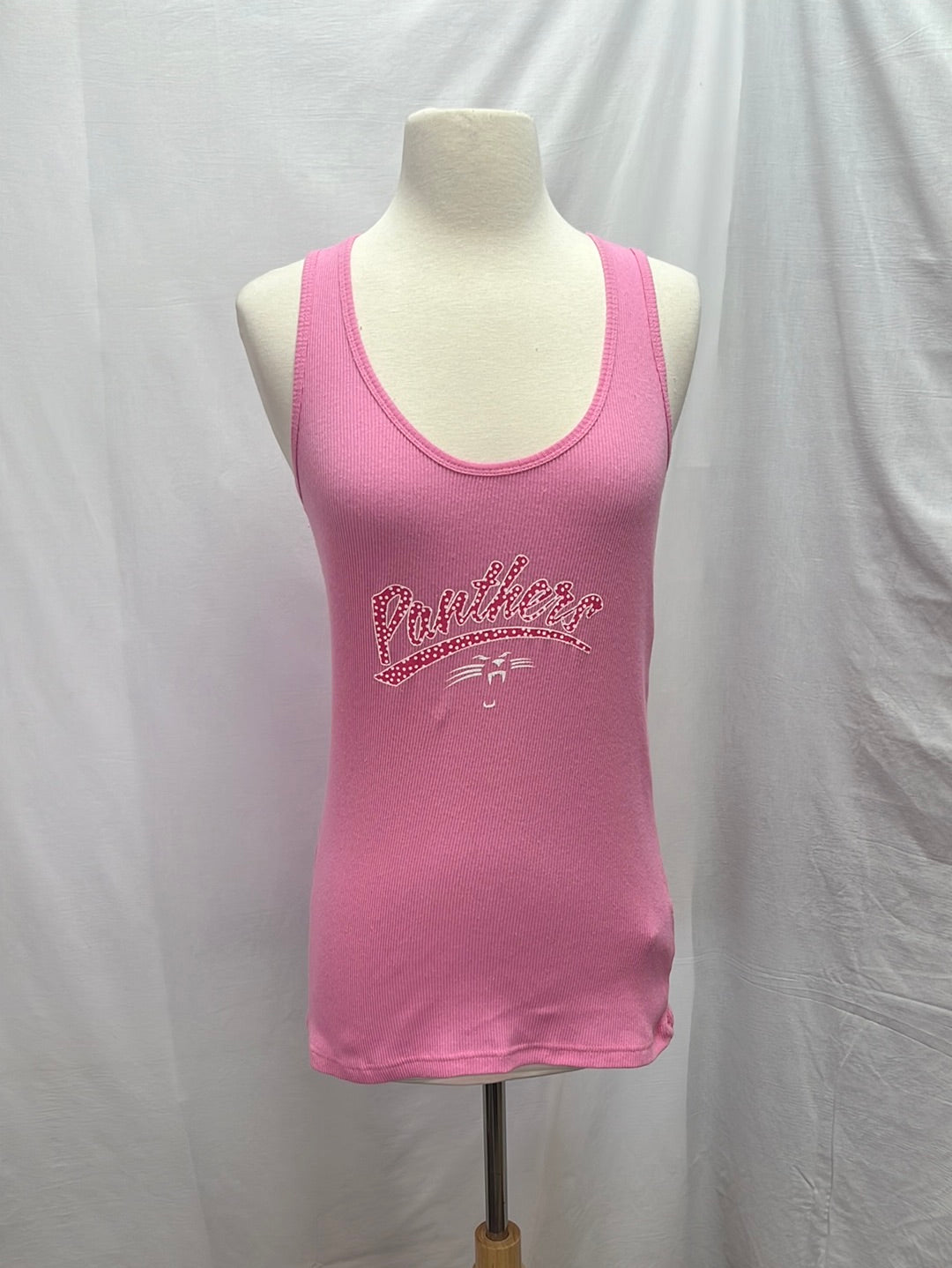 NWT -- REEBOK Pink Ribbed Carolina Panthers Long Tank Top -- M
