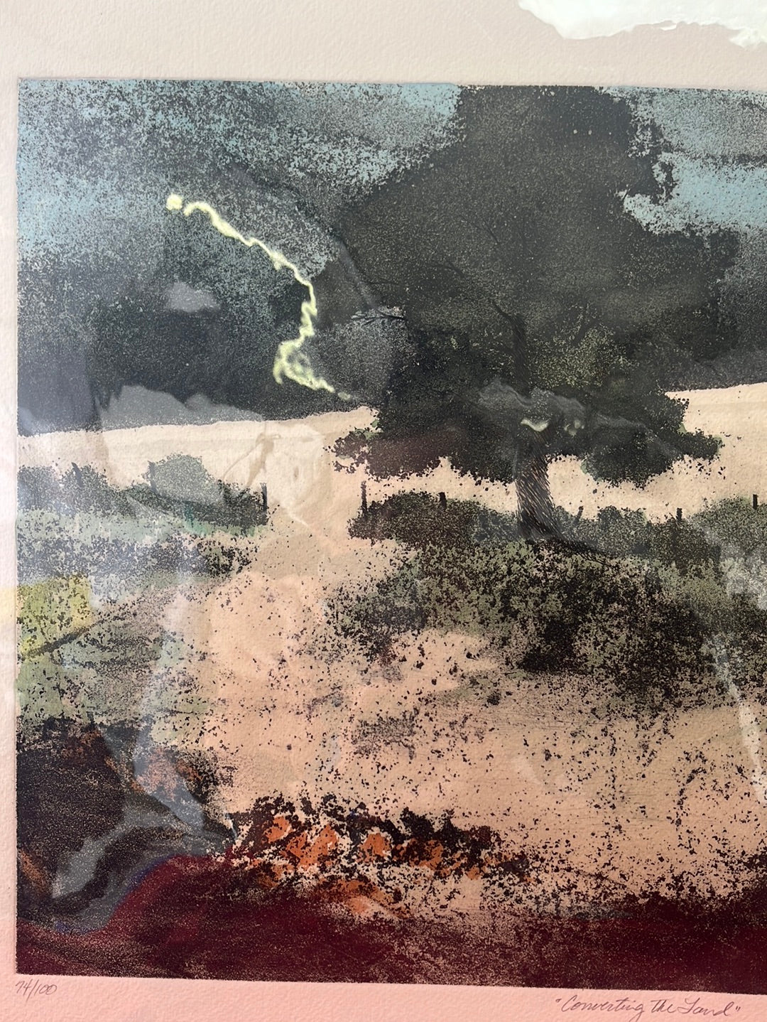 SIGNED COLOR ETCHING -- Rasburn, "Converting the Land" -- 74/100