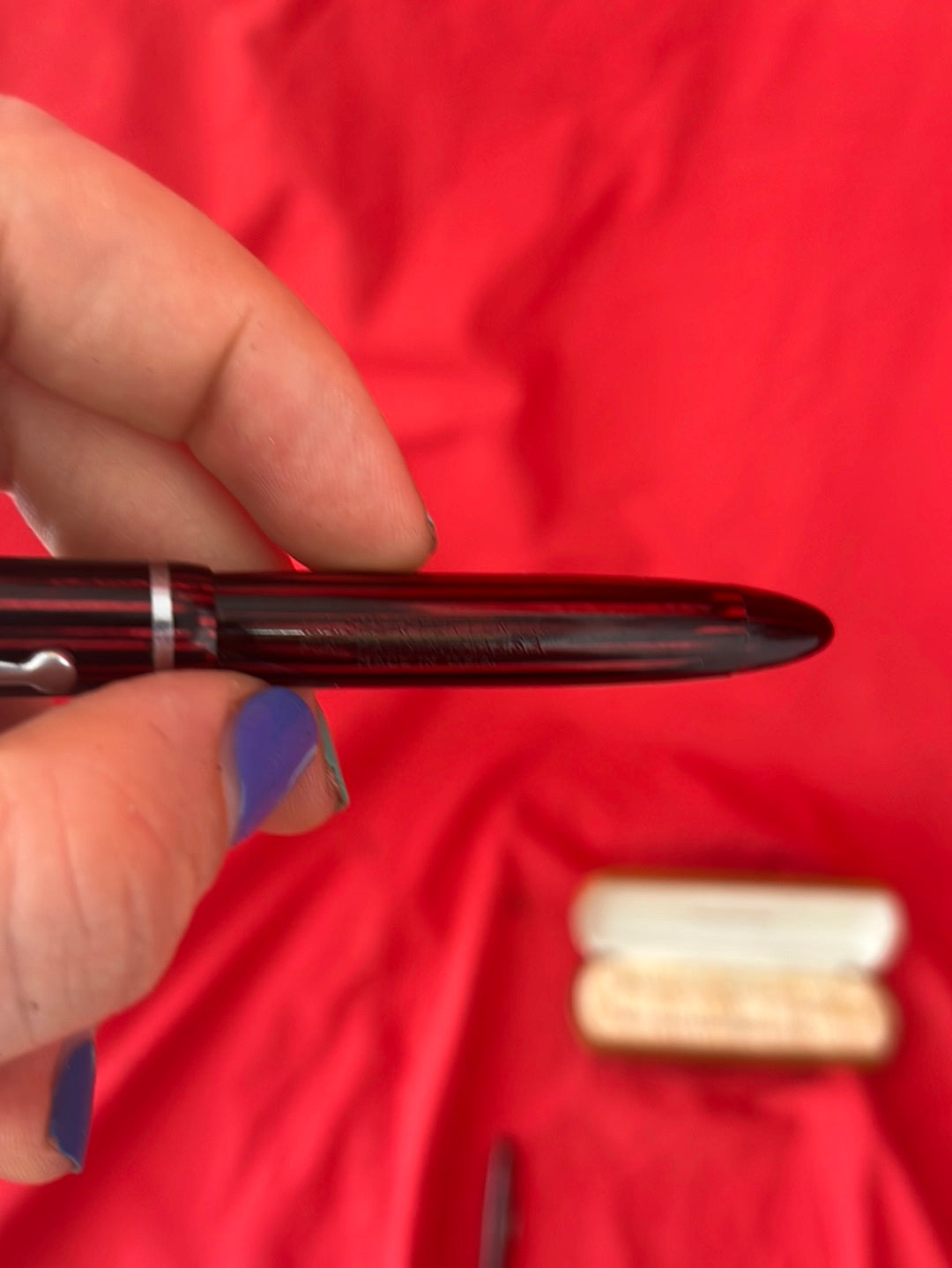 VTG -- SHEAFFER'S Balance Jr. Red-lined Mechanical Pencil and Fountain Pen in Original Case
