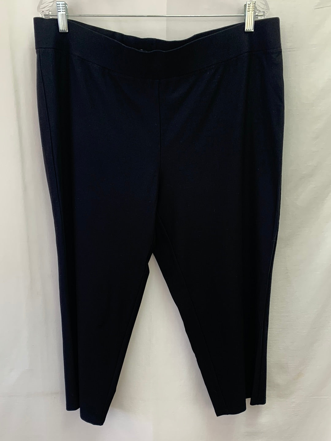 NWT - EILEEN FISHER black Stretch Crepz Pull On Capri Pant w/ Yoke - XL