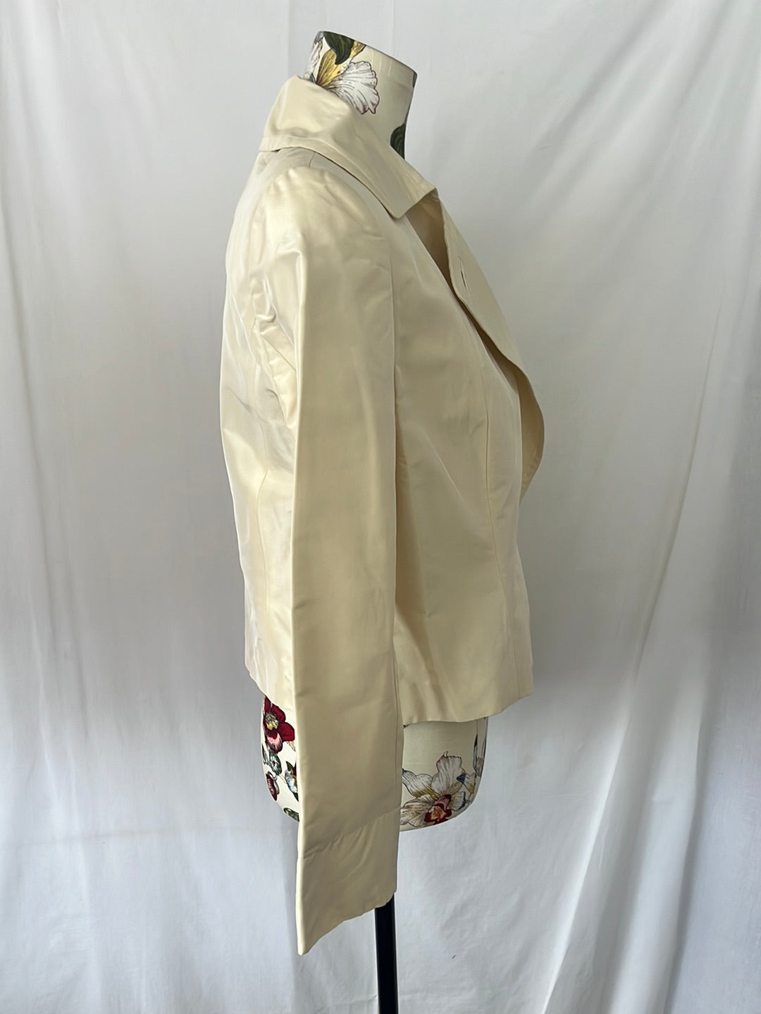 PAUW Amsterdam Cream 100% Silk Peacoat Jacket -- 3 | US 10 L