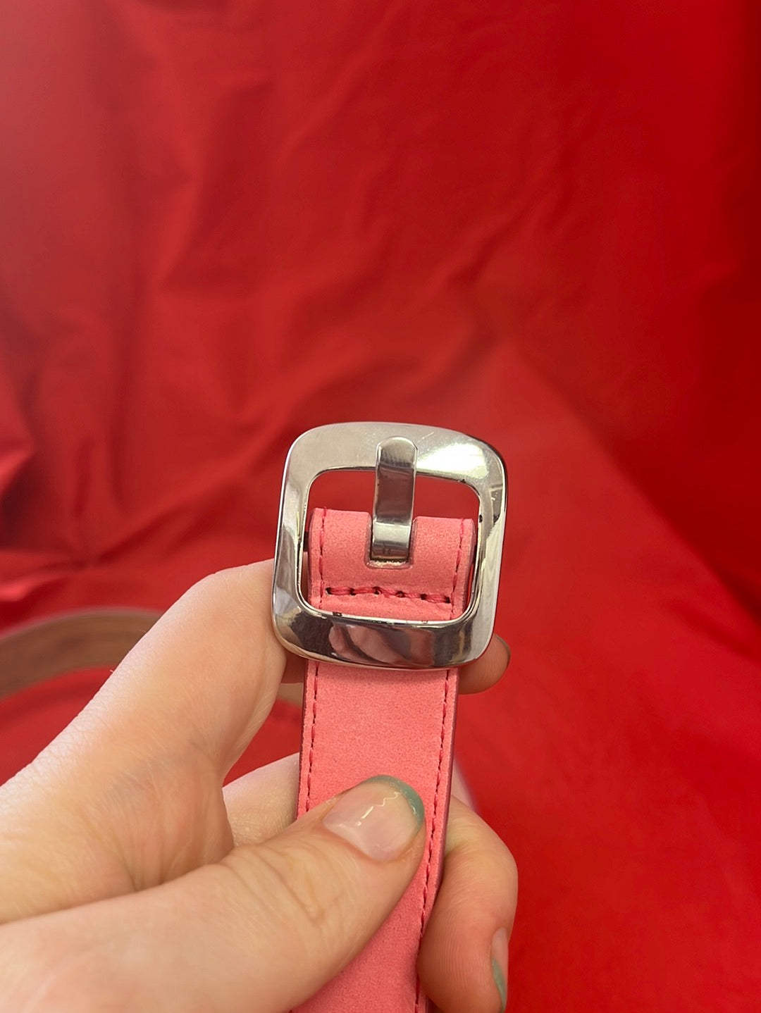 TALBOT'S Rose Leather Medium Width Belt -- Size M