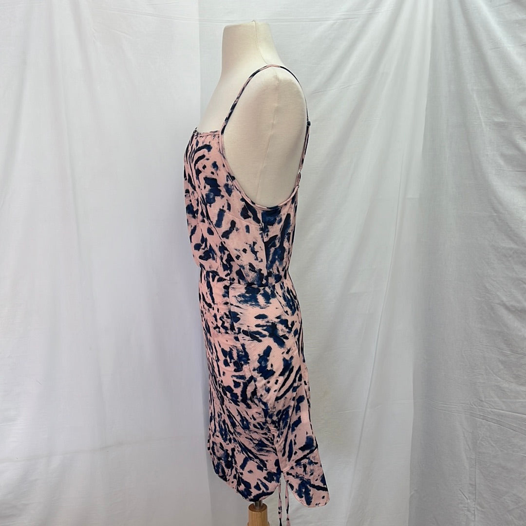NWT -- Zaful Blue Mauve Tie Dye Spaghetti Strap Mini Sheath Dress -- S