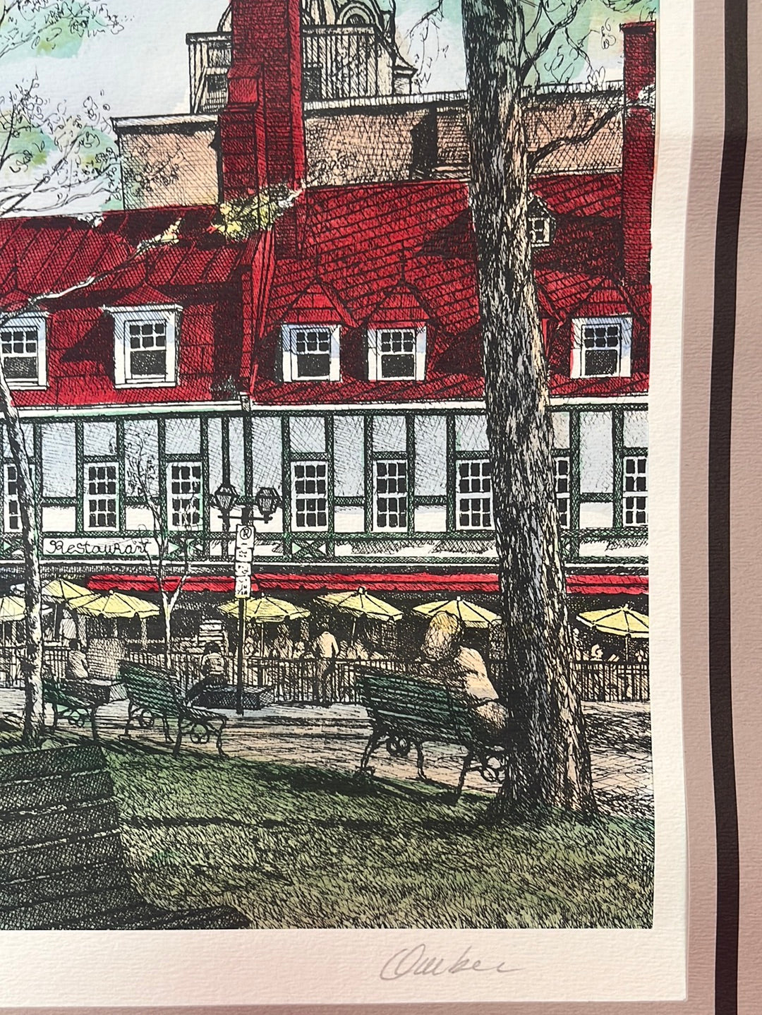SIGNED ORIGINAL ART -- Cityscapes in Montreal in Watercolor/Pen