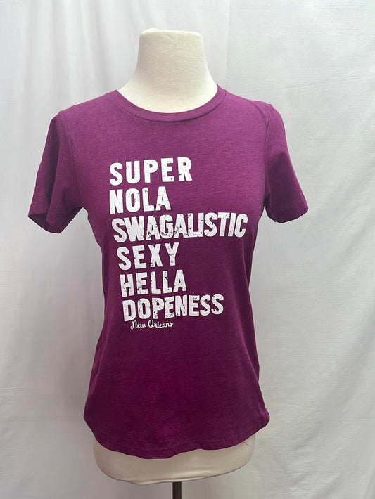 NWT -- NEXT LEVEL APPAREL fuchsia Super Nola Fitted T-Shirt -- M