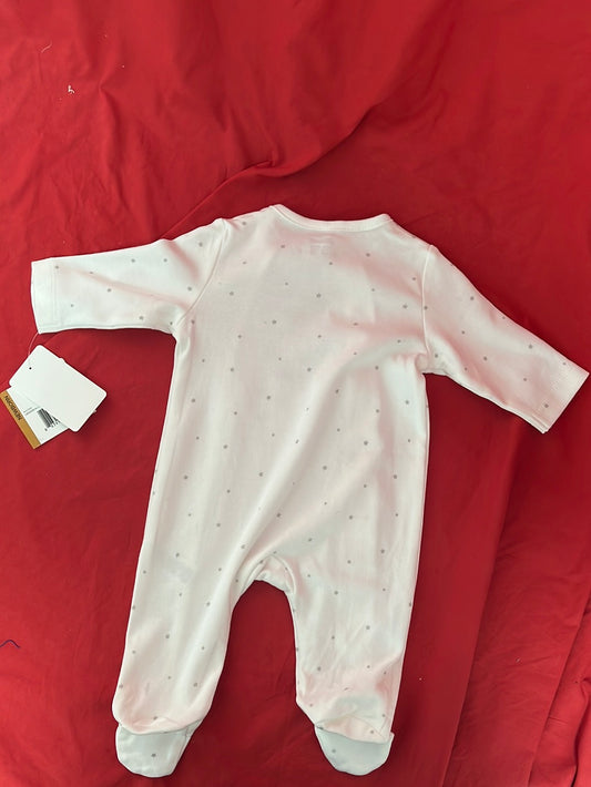 NIP -- LITTLE ME White Night Sky Footies with Beanie -- Size Newborn