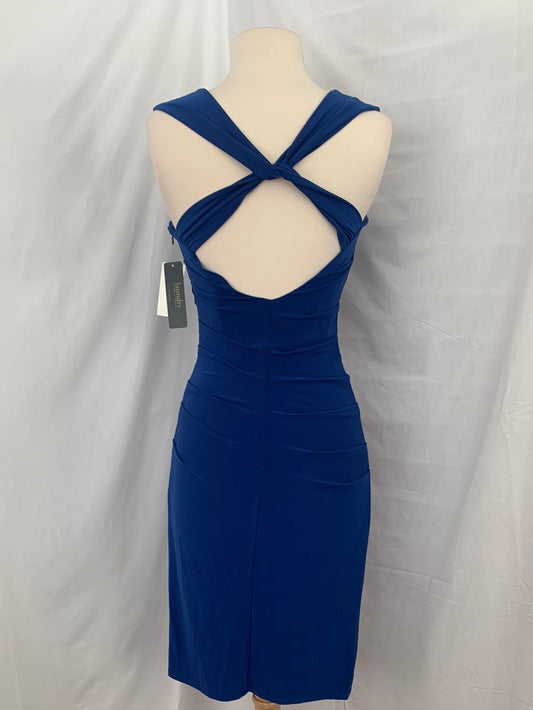 NWT - LAUNDRY SHELLI SEGAL blue Shirred Bodycon Sleeveless Dress - 4