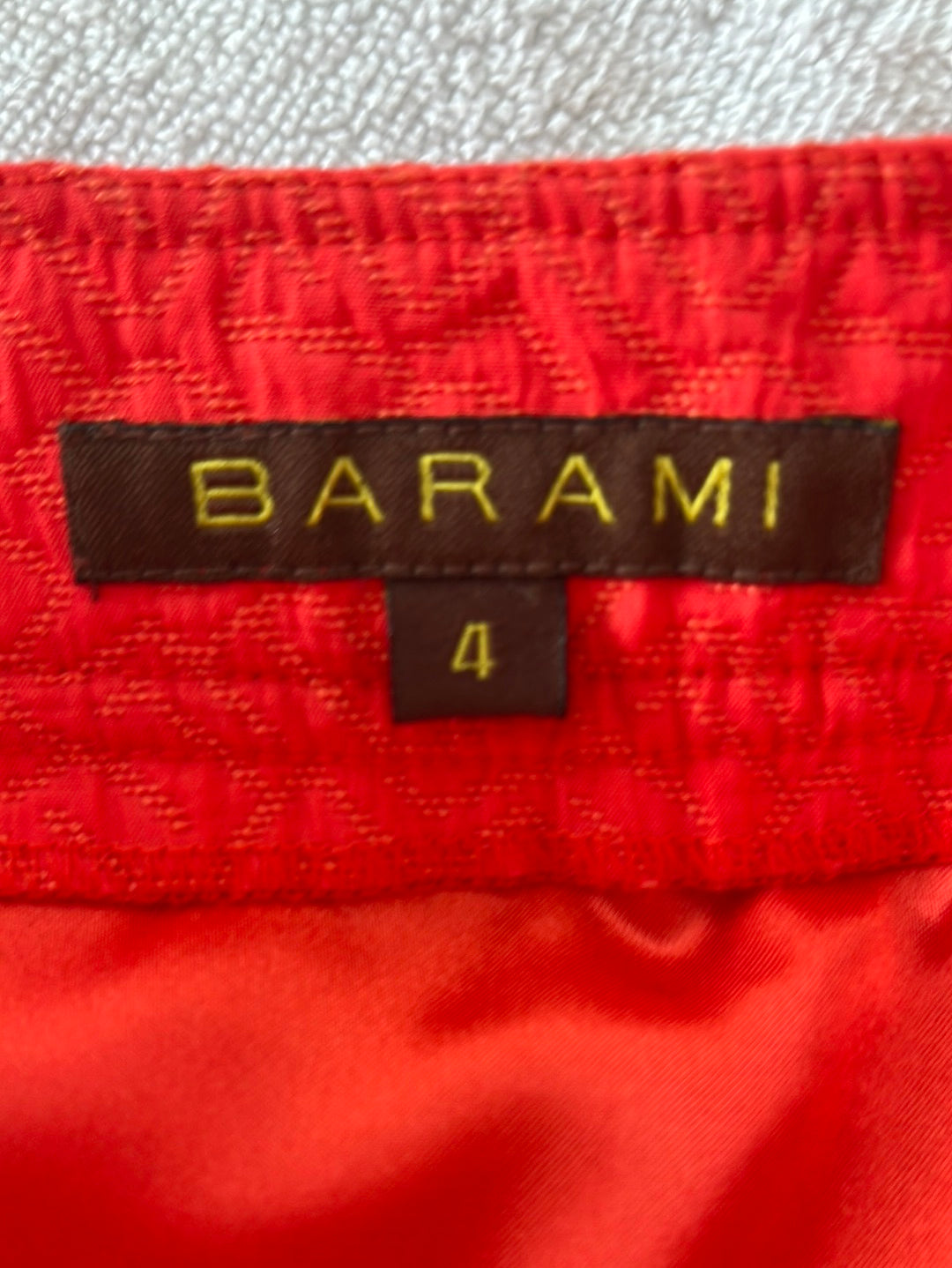 Barami Salmon Flared Midi Skirt w/ Subtle Geometric Stitching -- 4