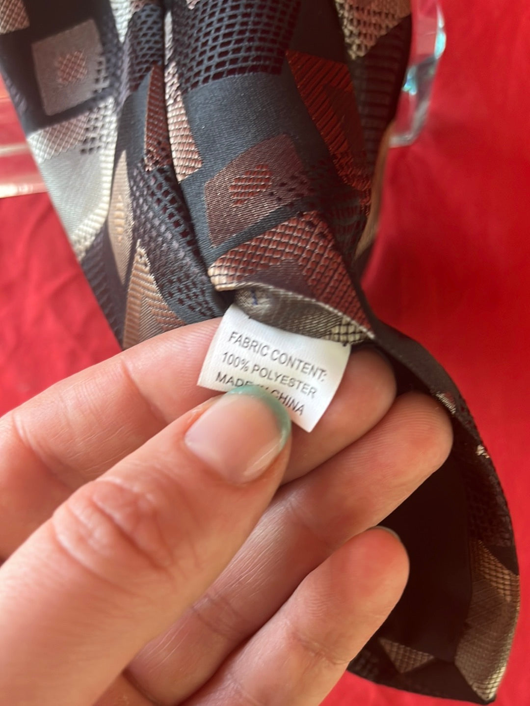 NIP -- CAROLINA BAY Brown Geometric Print Tie