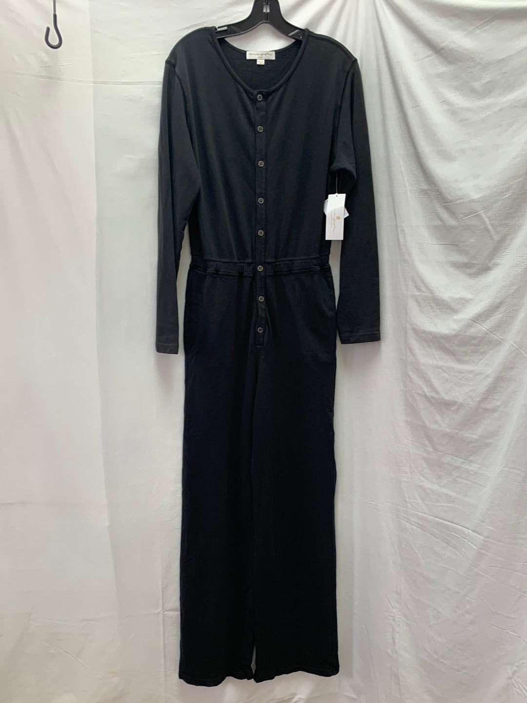 NWT - SPIRITUAL GANGSTER vintage black Long Sleeve Button Down Jumpsuit - Medium