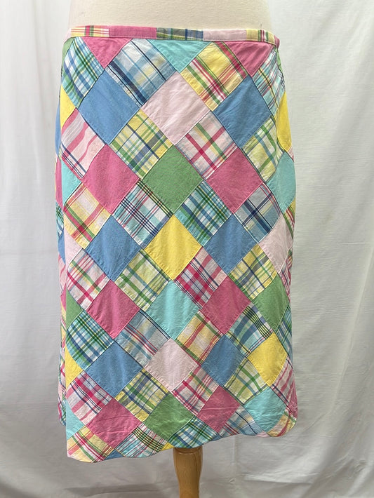 NWOT -- BROOKS BROTHER'S 346 Pastel Quilted Flared Midi Skirt -- 12