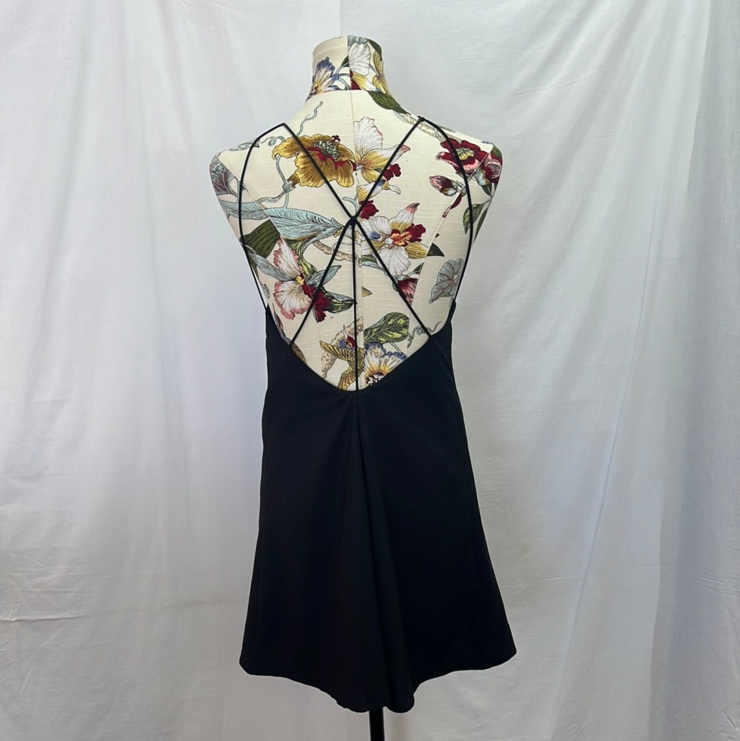 NWT -- E.SSue black Halter-Neck Mini Dress -- S