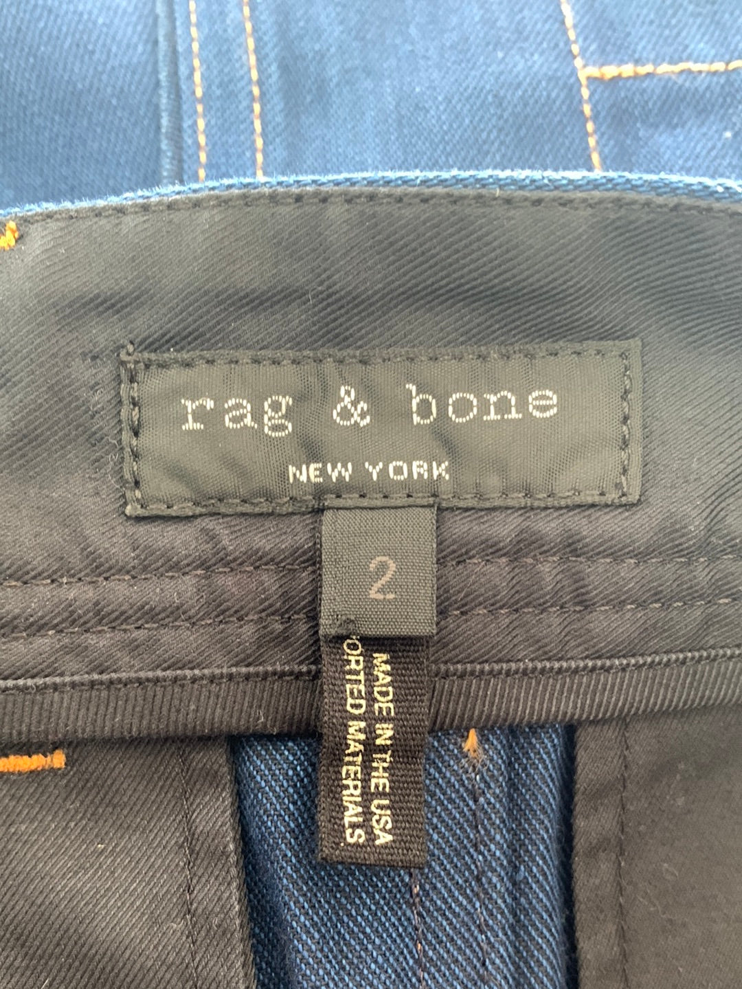 RAG & BONE denim blue Snap Up Front Belted Midi Skirt - 2