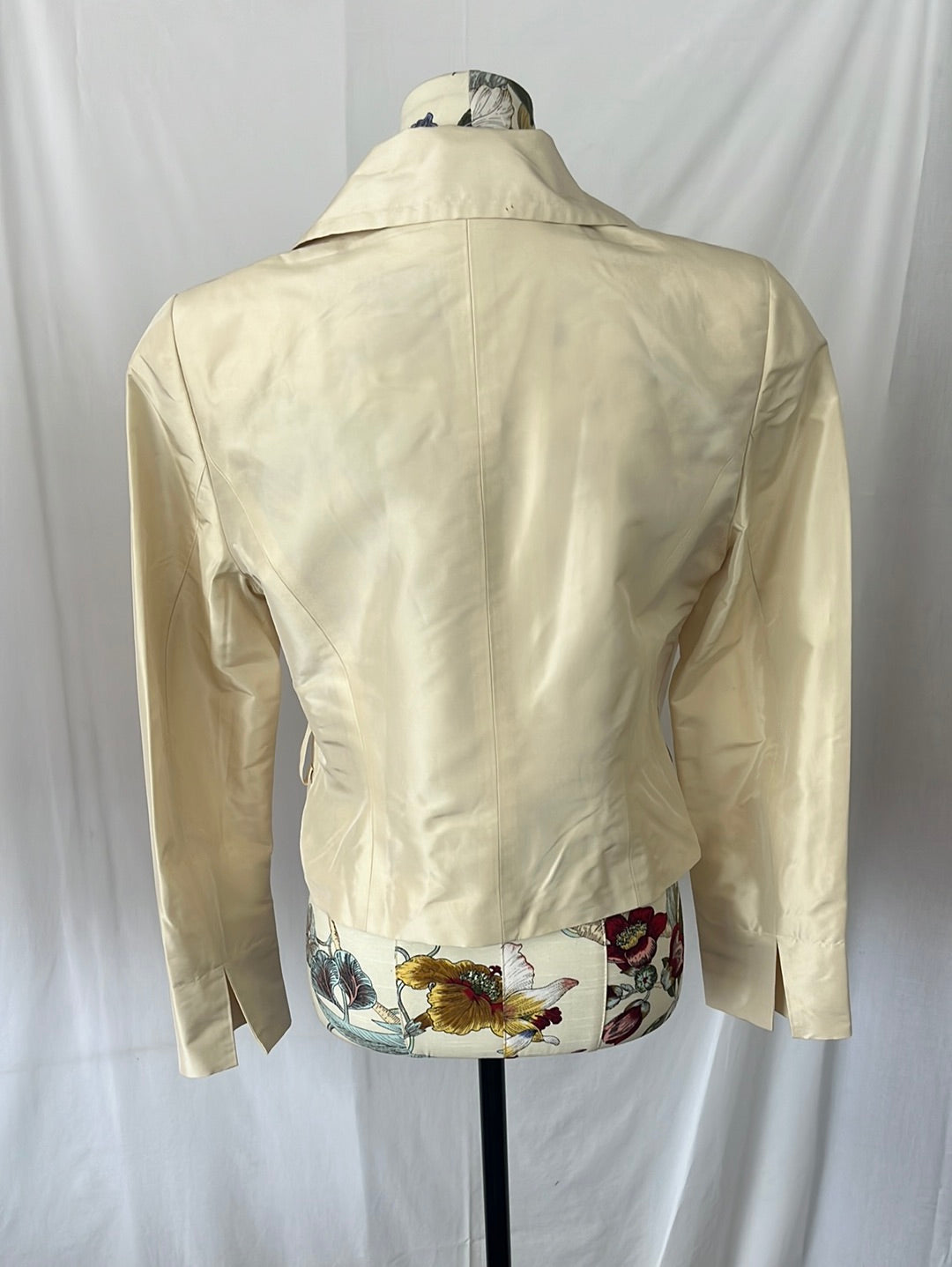 PAUW Amsterdam Cream 100% Silk Peacoat Jacket -- 3 | US 10 L