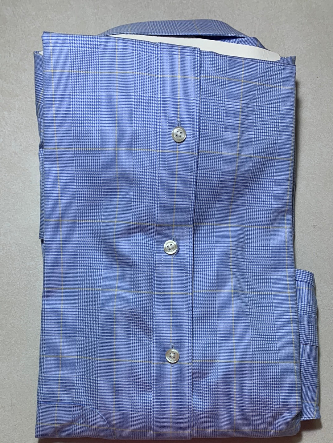NEW - CHARLES TYRWHITT blue Prince of Whales Check Slim Fit Non-Iron Shirt - 16 35