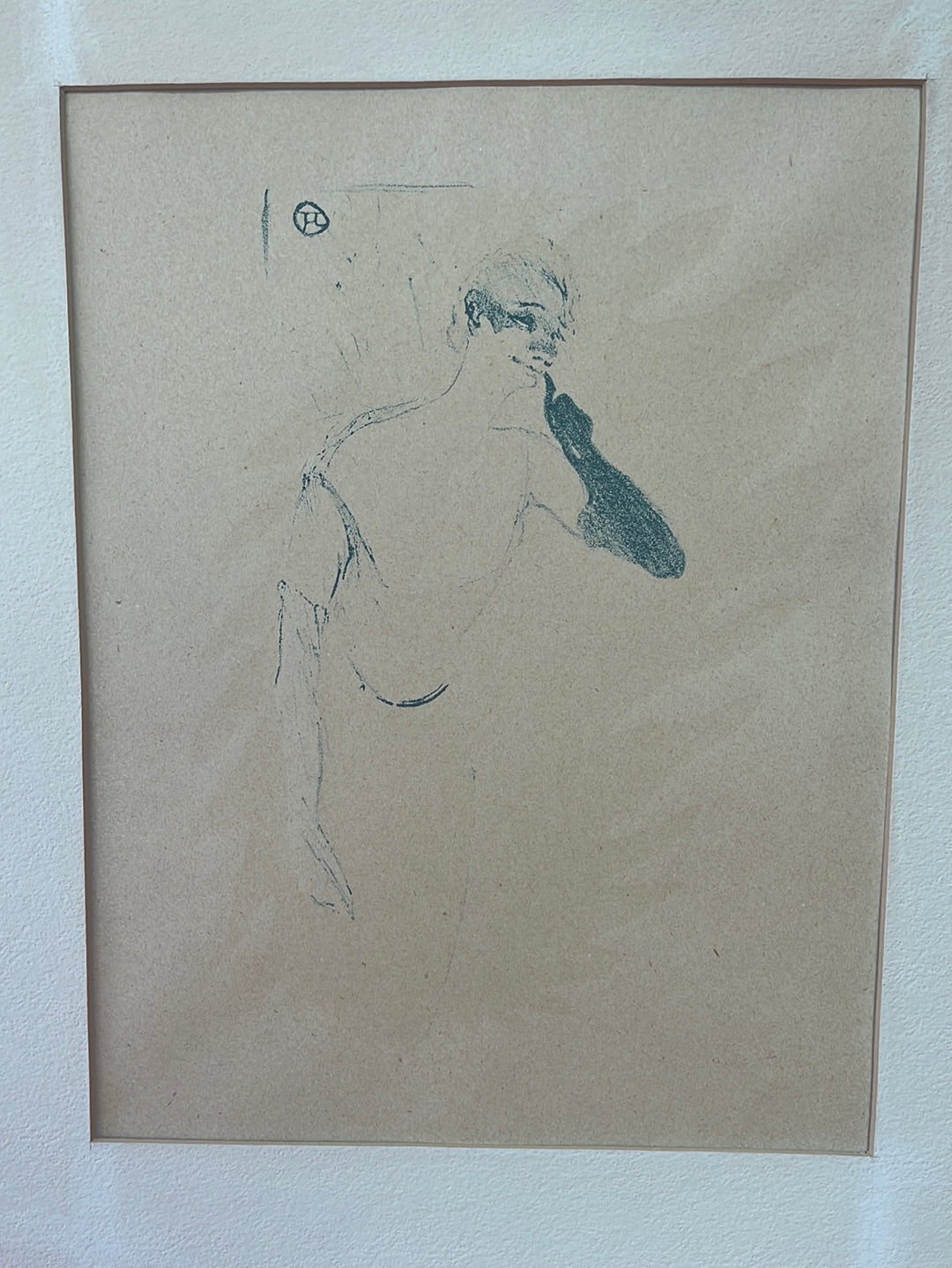 VTG -- Lithograph Print of Toulouse Lautrec's "Yvette Guilbert"