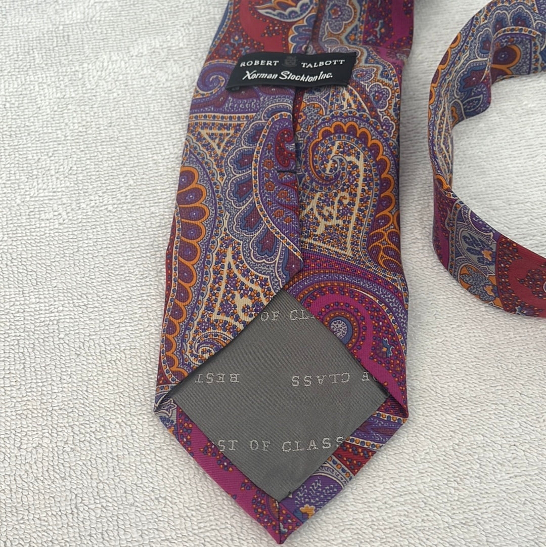 Robert Talbott Best of Class Red, Blue and Pink Paisley Silk Tie