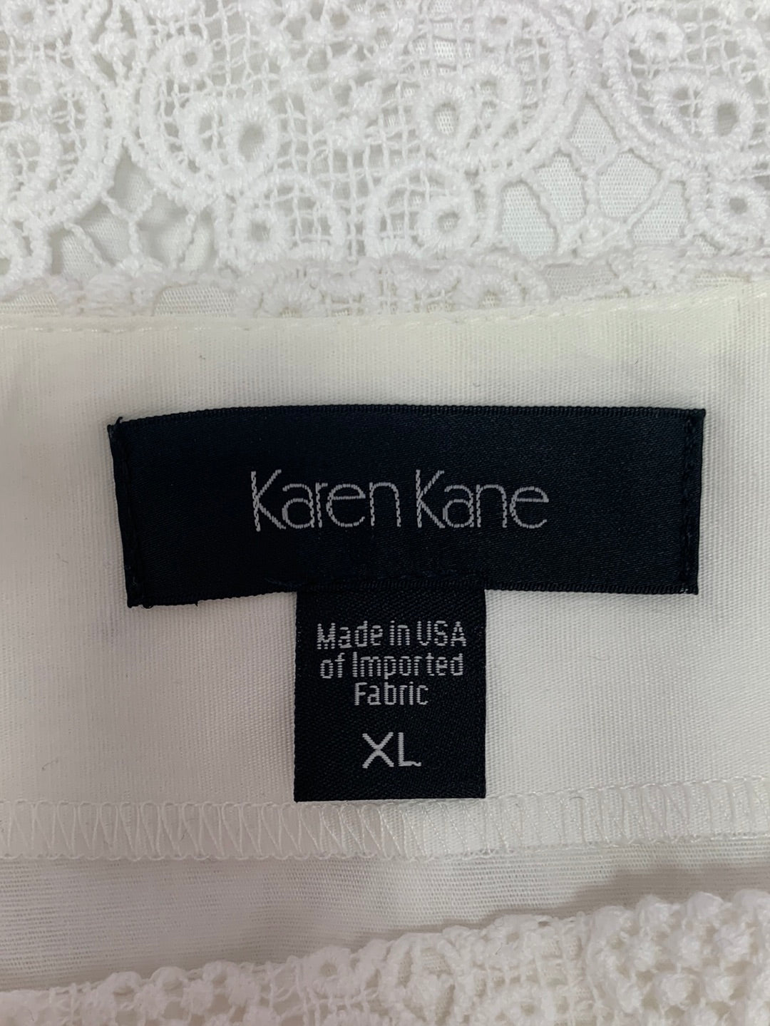 NWT - KAREN KANE white Lace Cotton Pencil Skirt - XL