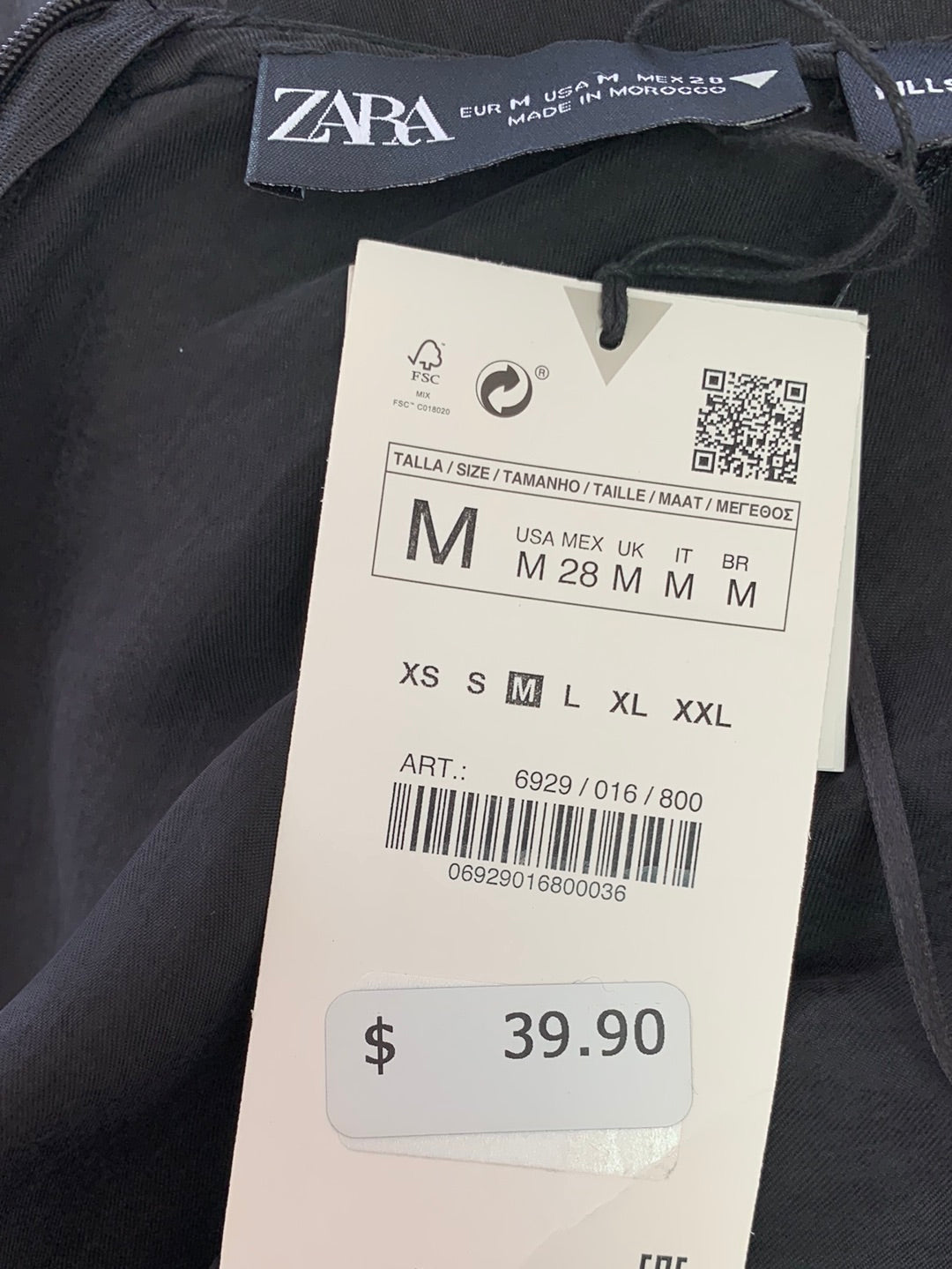 NWT - ZARA black Lyocell Flutter Sleeve Mini Dress - Medium
