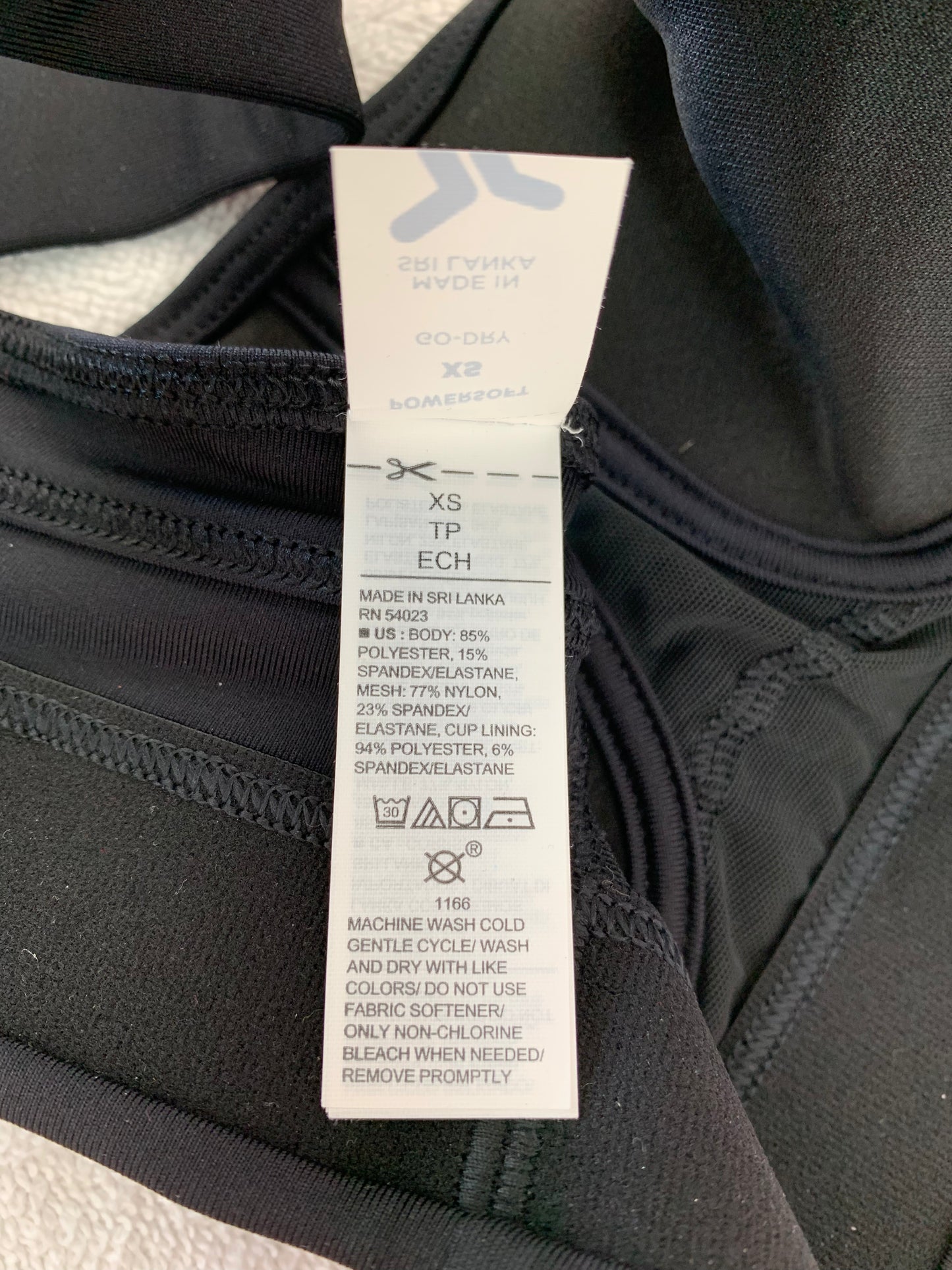NWT - OLD NAVY black Powersoft Go-Dry Sports Bra - XS
