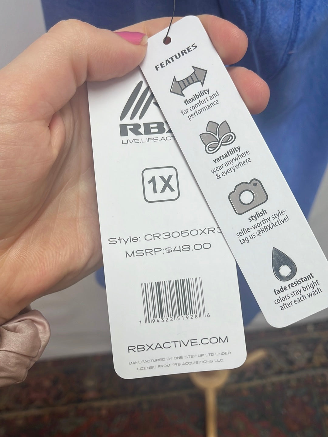 NIP -- RBX Active Blue Twist Back Tank Top -- XL