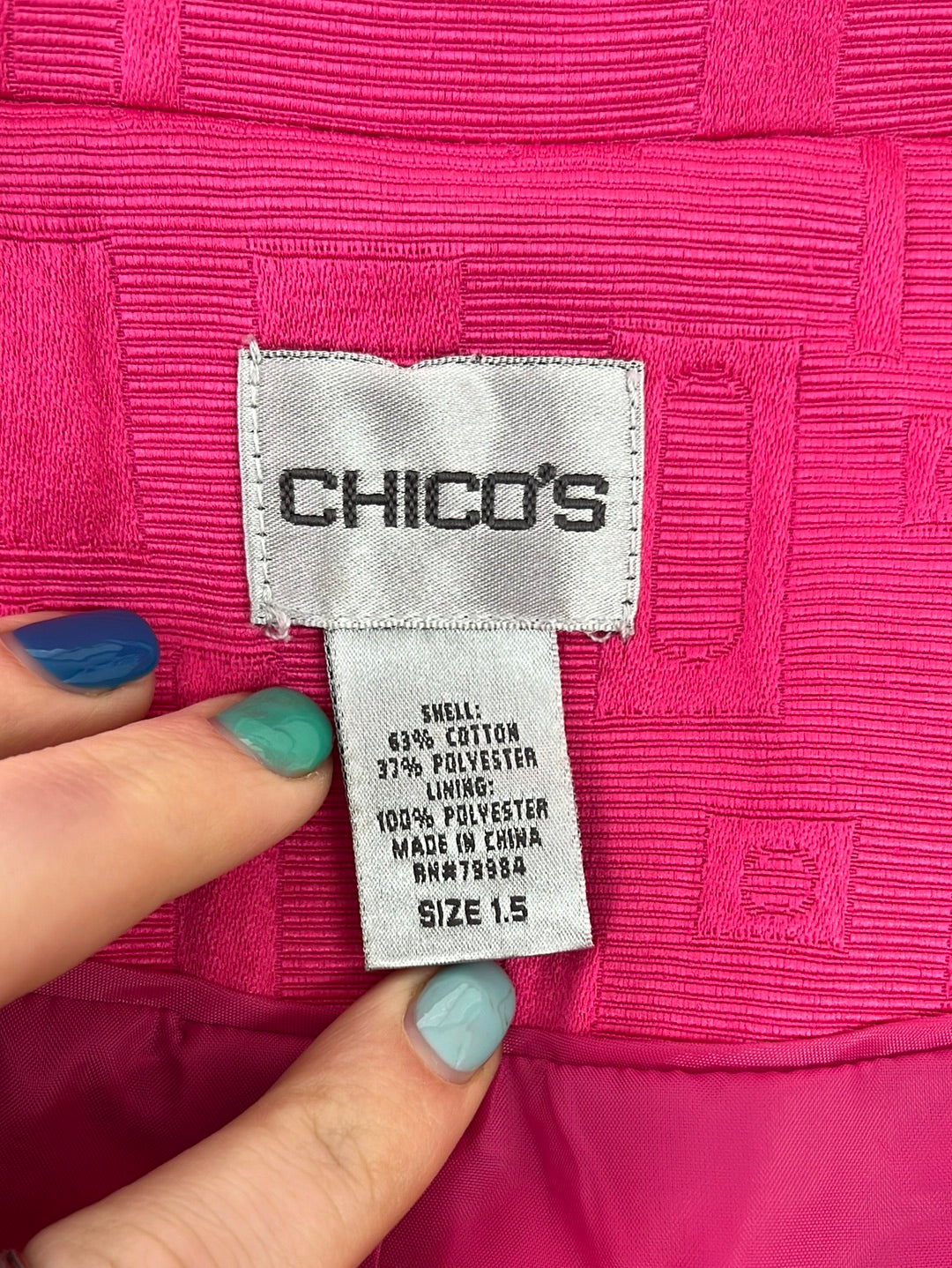 VTG -- CHICO'S Hot Pink Blazer -- 1.5 | US 10/M