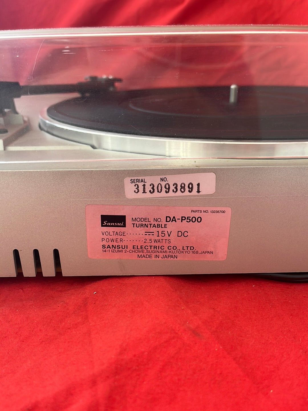 VTG -- SANSUI DA-P500 Automatic Direct Drive Turntable - Not Tested (Parts Only)