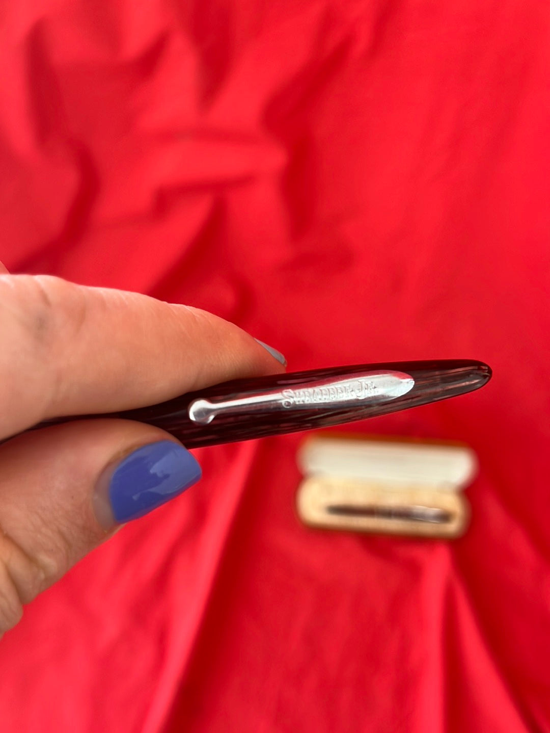 VTG -- SHEAFFER'S Balance Jr. Red-lined Mechanical Pencil and Fountain Pen in Original Case