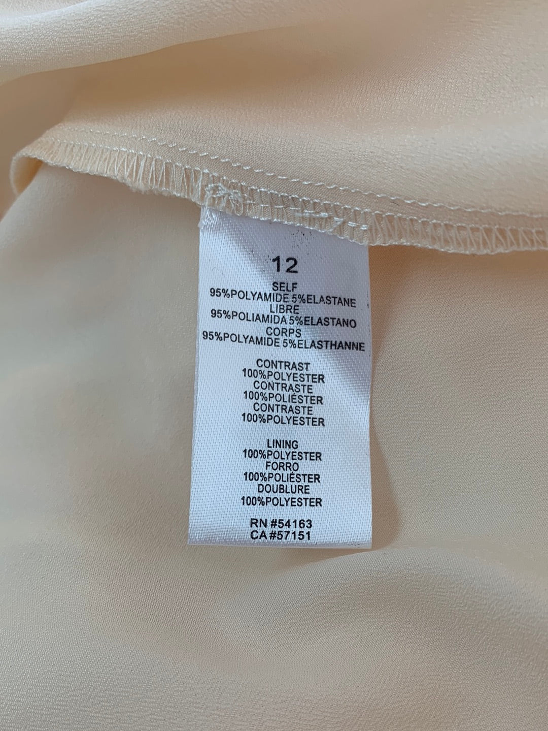 NWT - JESSICA SIMPSON peach cream Mesh Ruffle Hem Mini Dress - 12