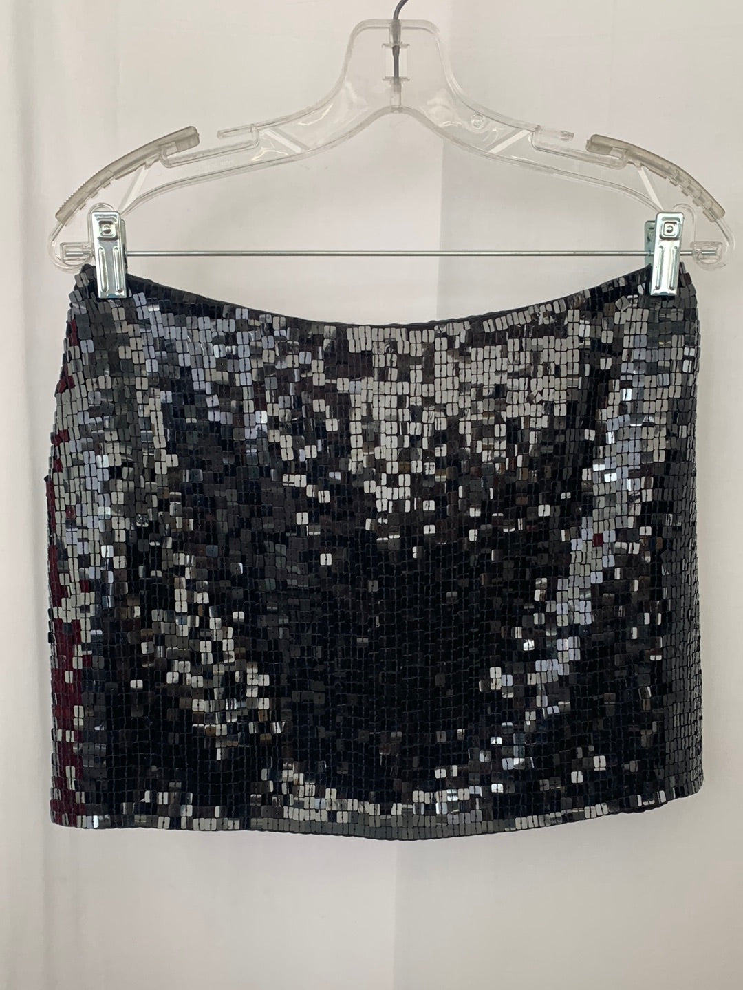 HUGO BUSCATE black Sequin SILK Mini Skirt - 8