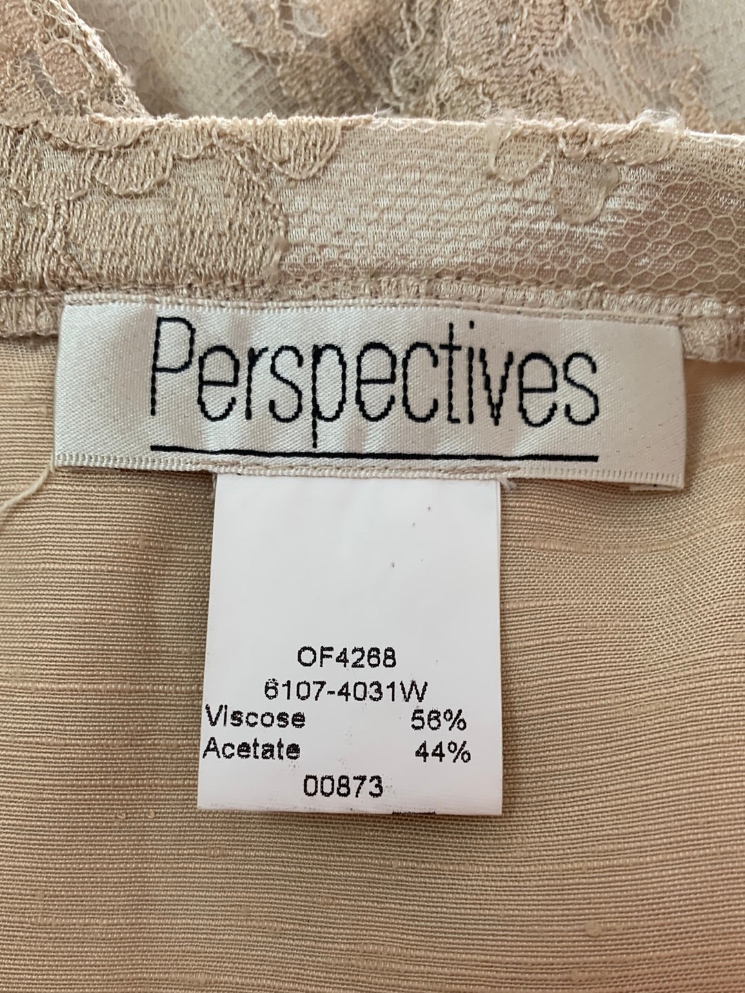 Vintage PERSPECTIVES champagne beige Lace Top Skirt Set - F 38 | US 2