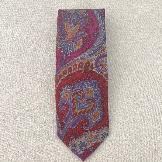 Robert Talbott Best of Class Red, Blue and Pink Paisley Silk Tie