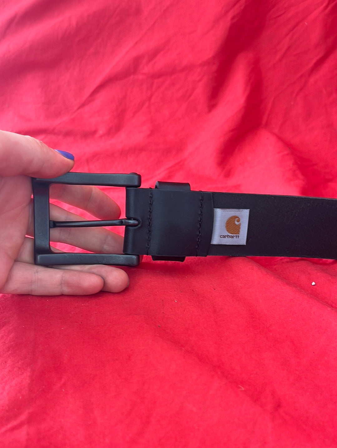 CARHARTT -- Anvil Black Leather Belt -- Size 50