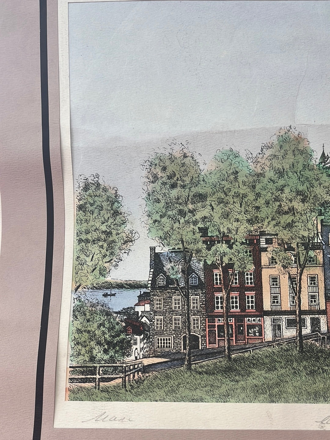 SIGNED ORIGINAL ART -- Cityscapes in Montreal in Watercolor/Pen