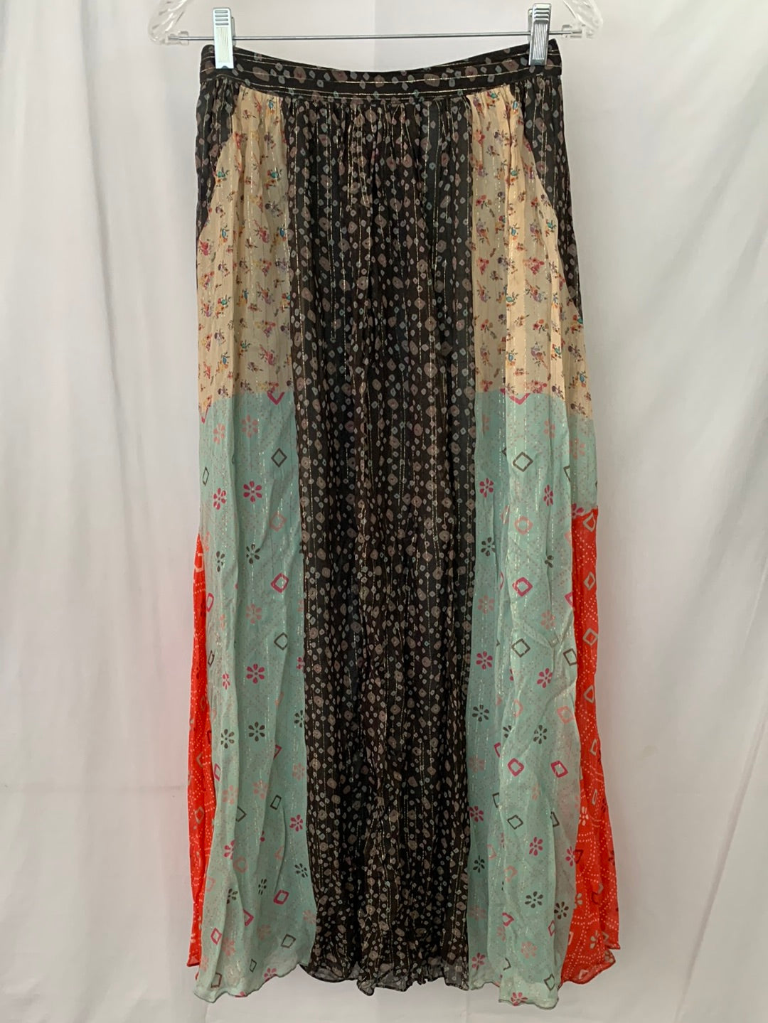 NWT - VERB Pallavi Singhee ANTHROPOLOGIE Multicolor Floral Patch Margot Skirt - 2