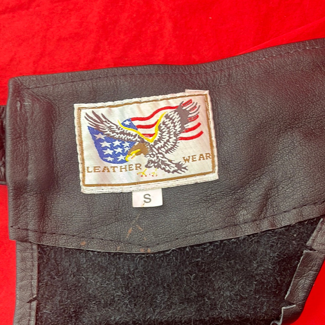 VTG/RARE -- Leather Wear Black Biker Chaps -- S