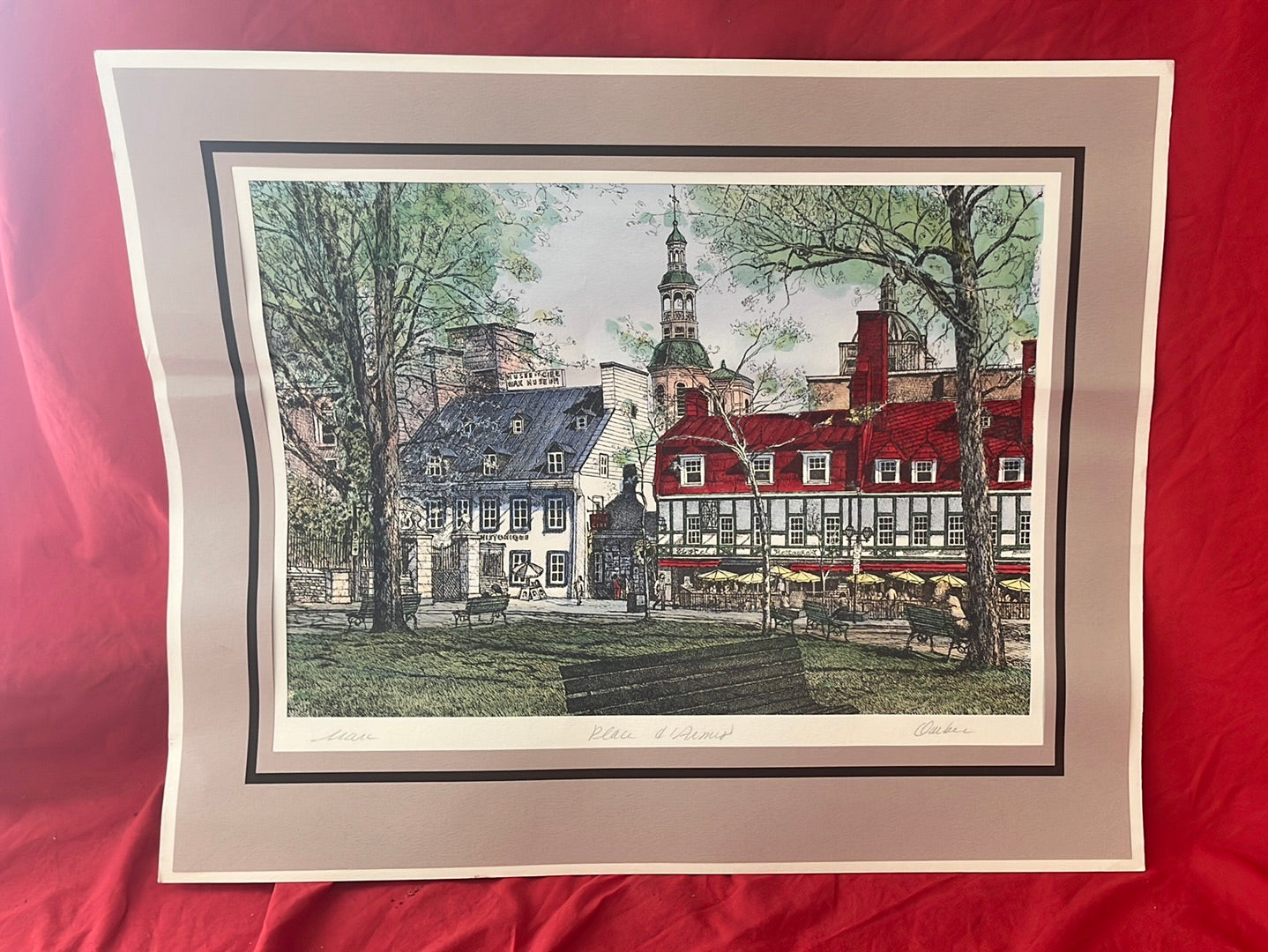SIGNED ORIGINAL ART -- Cityscapes in Montreal in Watercolor/Pen