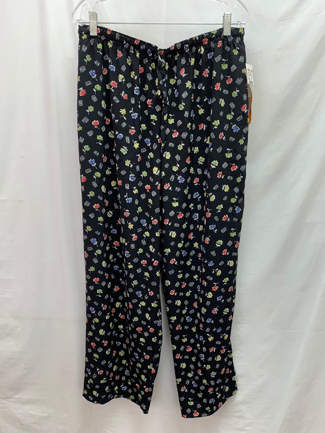 Vintage NWT - FUNDAMENTAL THINGS black flower print Pull On Pants - XL