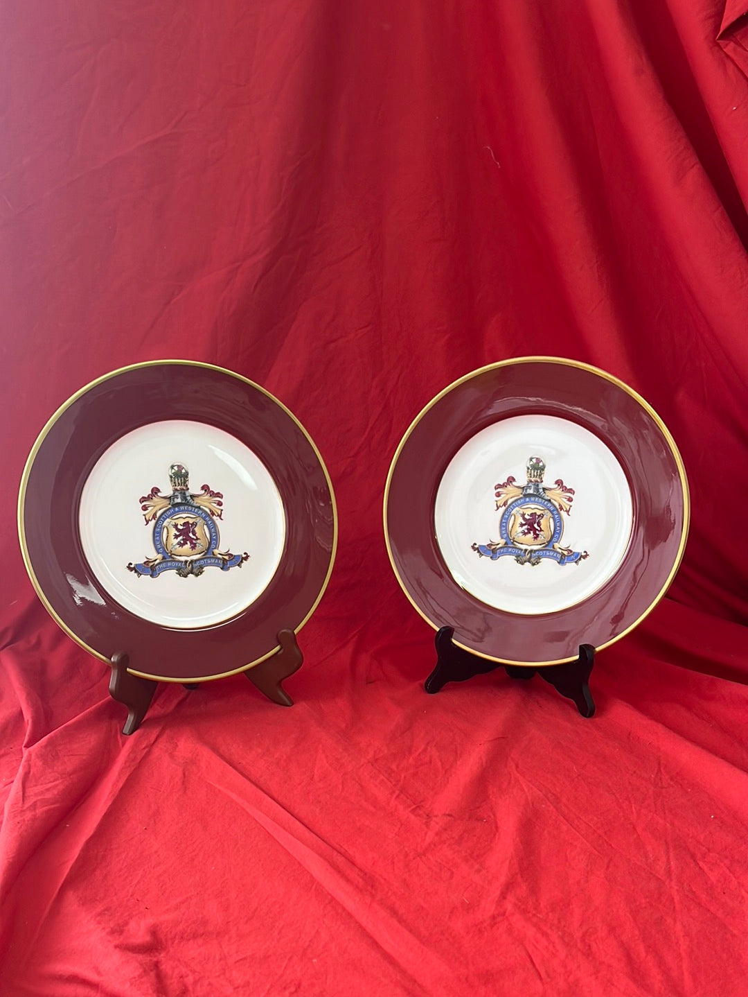 VTG -- ROYAL WORCESTER FINE BONE CHINA Scottish and Western Railway Dinner Plate -- Set of 2