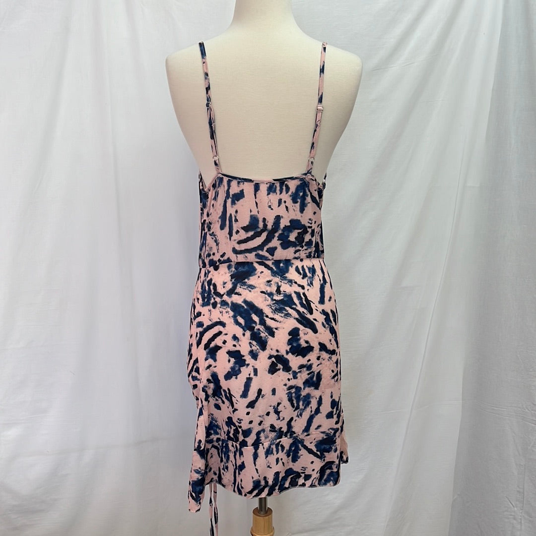 NWT -- Zaful Blue Mauve Tie Dye Spaghetti Strap Mini Sheath Dress -- S