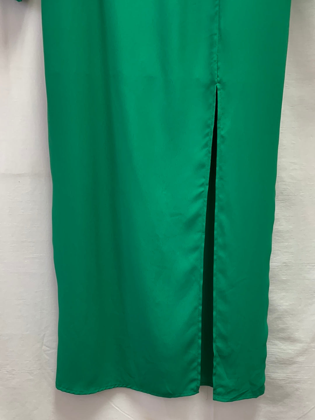 NWT - FOREVER 21 green Woven 3/4 Sleeve Front Slit Maxi Dress - X-Large