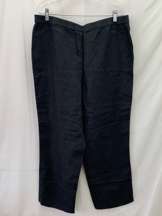 NWT - J. JILL Love Linen black Pull On Elastic Waist Pants - Large Missy