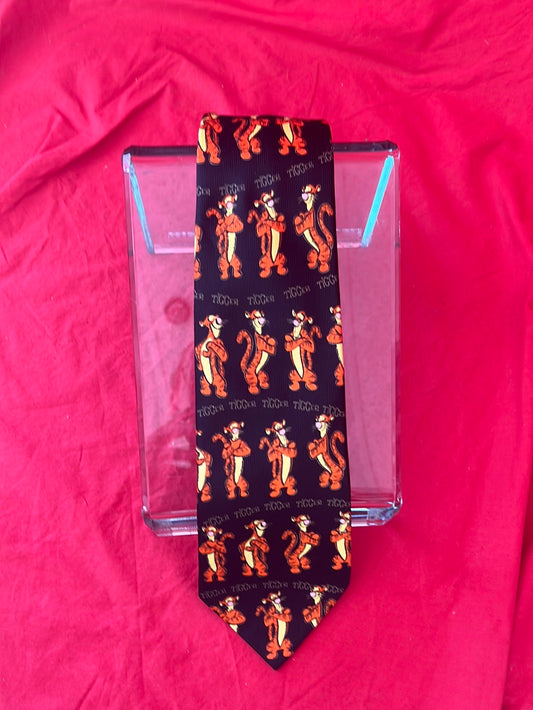 EXQUISITE APPAREL Official Disney Tigger Tie with Black Background