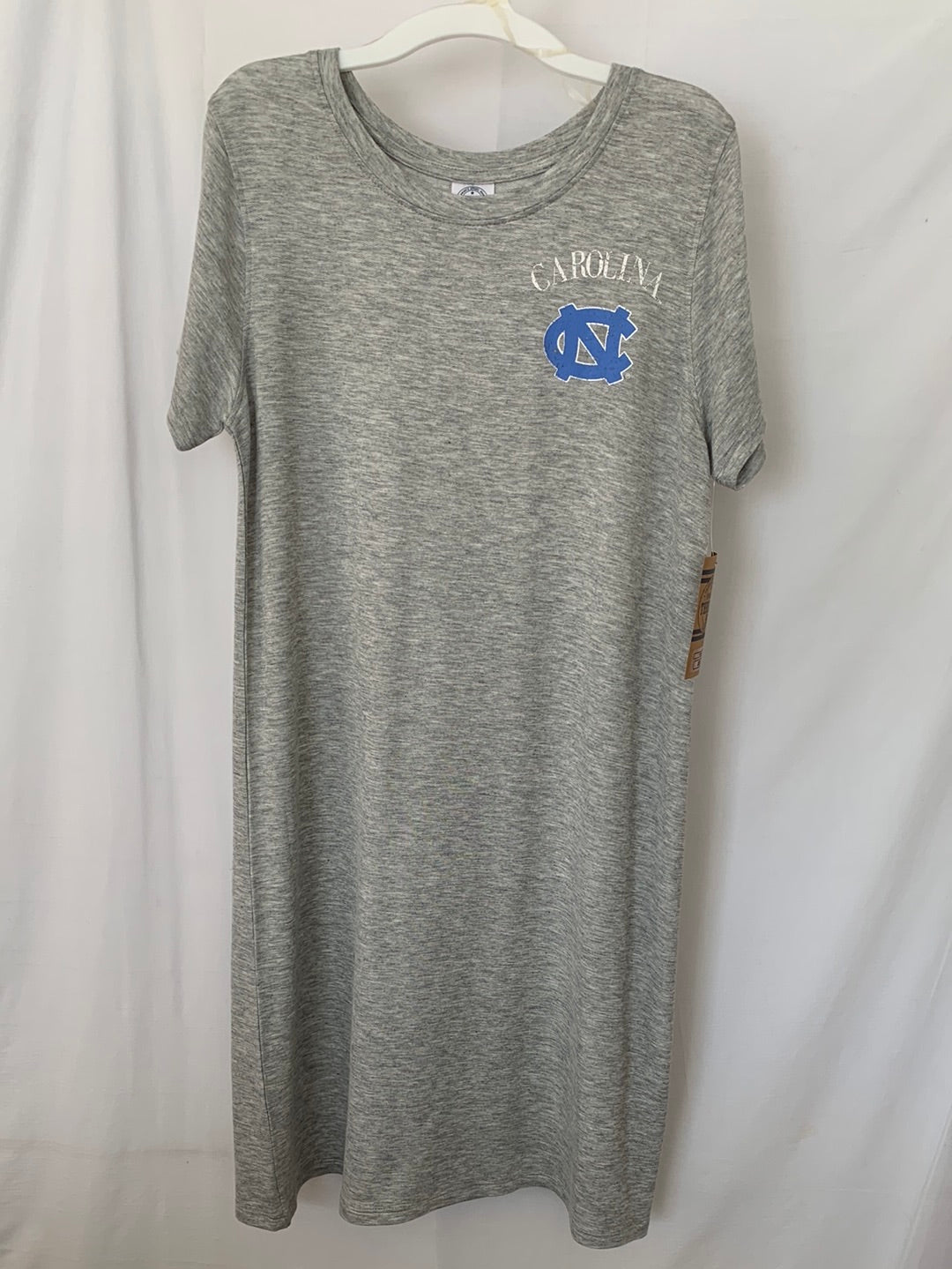 NWT - RIVALRY THREADS grey UNC Short Sleeve Nightgown Nightshirt Pajamas - Size S (4/6)