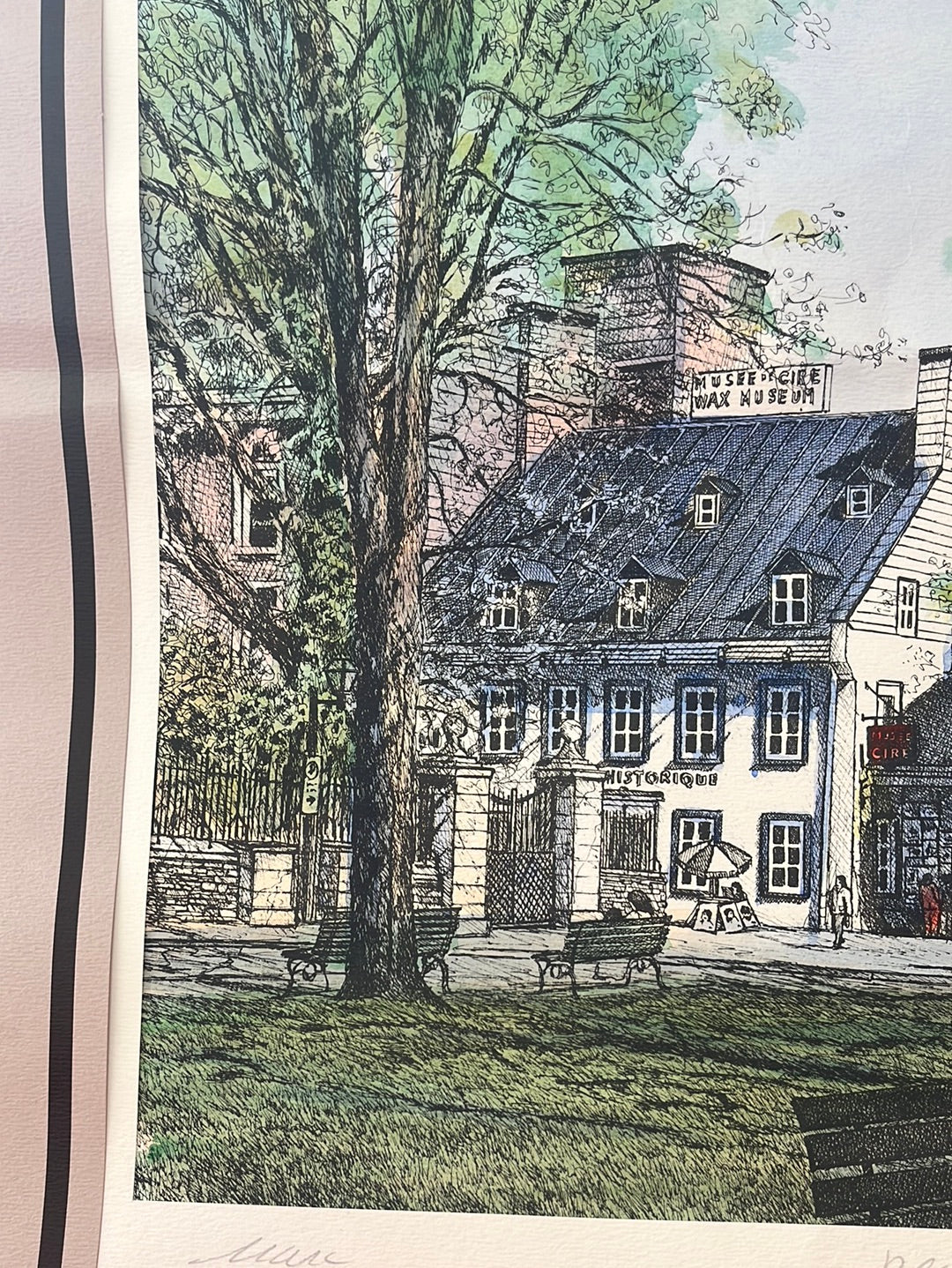 SIGNED ORIGINAL ART -- Cityscapes in Montreal in Watercolor/Pen
