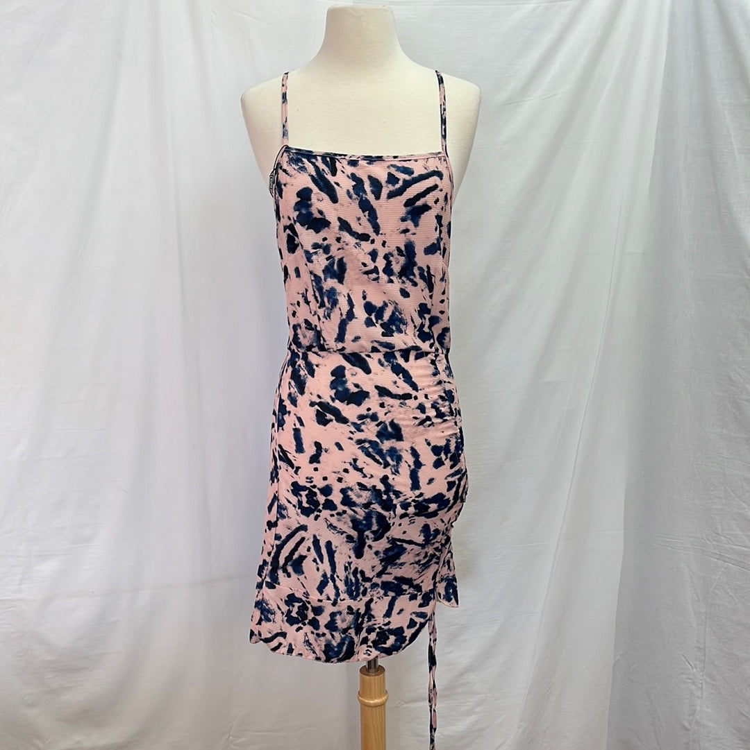 NWT -- Zaful Blue Mauve Tie Dye Spaghetti Strap Mini Sheath Dress -- S