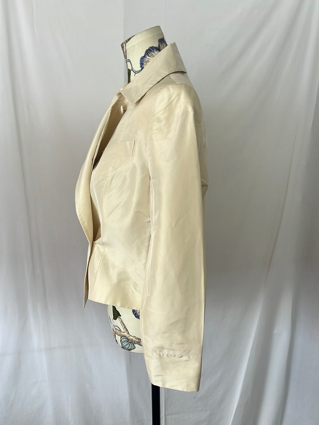 PAUW Amsterdam Cream 100% Silk Peacoat Jacket -- 3 | US 10 L