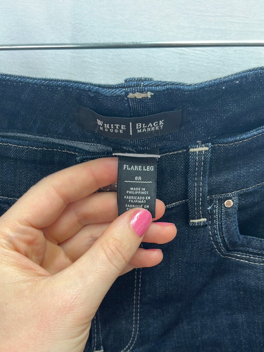 White House Black Market Dark Wash Blanc Flare Leg Jeans -- 8R