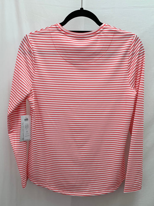 NWT - CHICO'S coral stripe ZENERGY UPF 50+ Crew Shirt - 0 | US 4/6 S