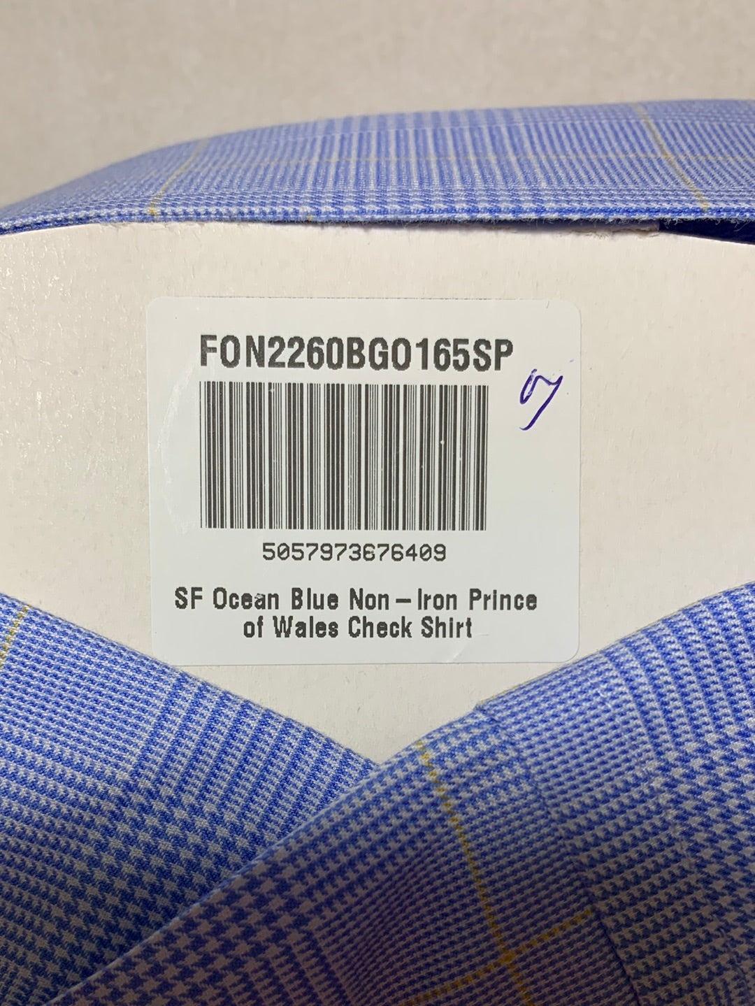 NEW - CHARLES TYRWHITT blue Prince of Whales Check Slim Fit Non-Iron Shirt - 16 35